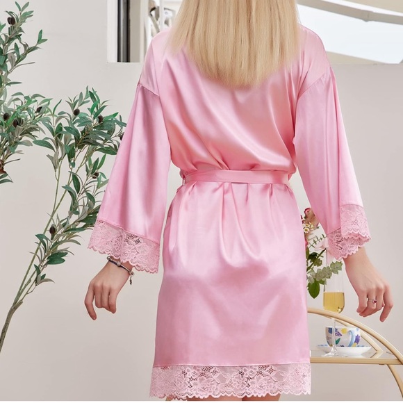 DaysU Satin Robes for Women, Short Silky Bathrobes for Loungewear House Dress - Picture 5 of 6